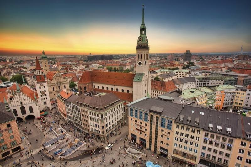 Blick über die Dächer der Münchner Altstadt